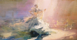 Spring - oil on board (under glass) - 22 x 41 cm - SOLD