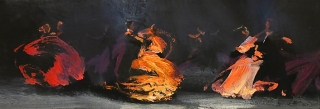 Carousel (sketch) - oil on board - 15 x 47 cm - SOLD