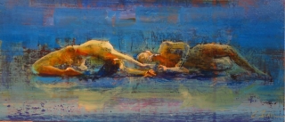 Fusion 3 - oil on board (under glass) - 38 x 90 cm - SOLD