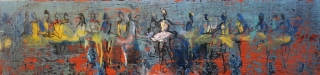 Frieze (sketch) - oil on board - 21 x 90 cm - SOLD