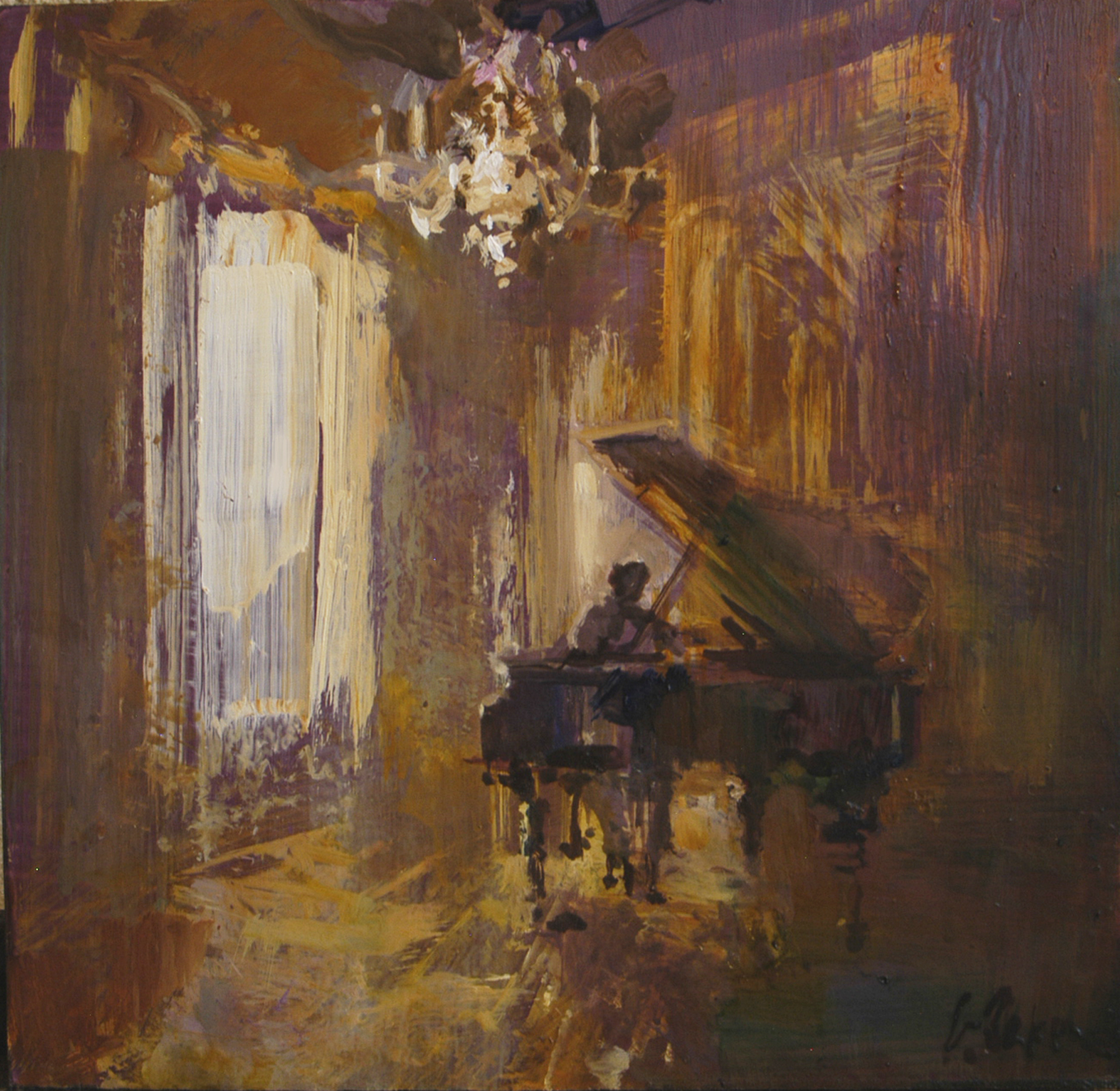 Afternoon Recital - oil on board - 35 x 36 cm - SOLD