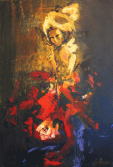 Brighella's Game - oil on board - 45 x 30 cm - SOLD