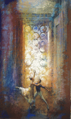 Light through a High Window - pastel on board - 81 x 48 cm - SOLD