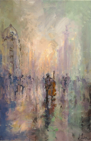Soft Echoes Rounding the Bastille - oil on linen - 78 x 52 cm - SOLD