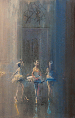 West Australian Ballet, Steps of the Centre 2 - oil on board - 46 x 30 cm - SOLD