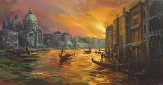 The Hour of Romance - oil on canvas - 77 x 154 cm - SOLD