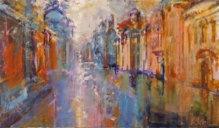 Venetian Collonades - oil on board - 35 x 60 cm - SOLD