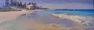 Walking on a Mirror, Cottesloe - oil on canvas - 45 x 145 cm - SOLD