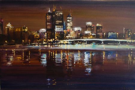 7pm Paths Across the Water - oil on canvas - 61 x 92 cm - SOLD
