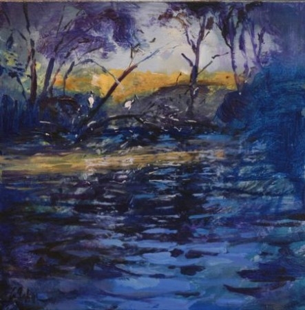The Zephyr, Garvey Park - oil on canvas - 40 cm sq - SOLD