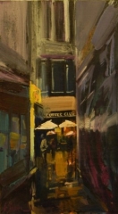 The Coffee Club - oil on board - 40 x 23 cm - SOLD