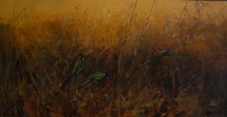 East Meets West - oil on board - 46 x 90 cm - SOLD