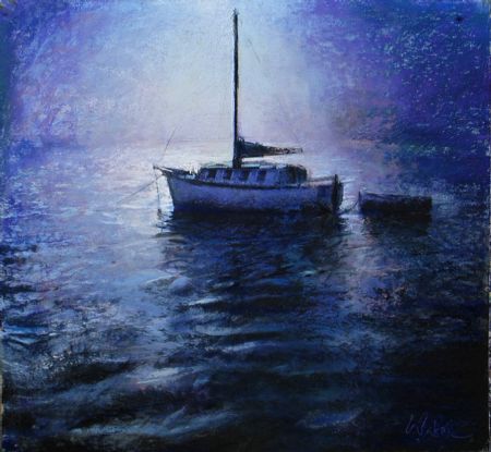 High Moon - pastel on board - 53 x 55 cm - SOLD