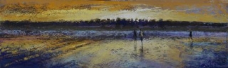 Pilgrims at Low Tide - pastel on board - 18 x 60 cm - SOLD