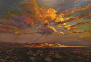 Gilded Horizon, Chichester - oil on board - 122 x 180 cm - SOLD