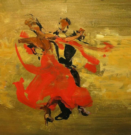 A Brush With Dance - oil on board - 46 x 48cm - SOLD