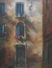 Senora's Window - pastel on board - 28 x 20cm - SOLD