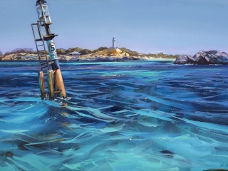 Greg Baker - 'Beacons' - (Oil on board, 45x70cm)