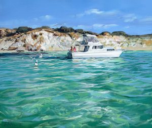 Greg Baker - 'Breakfast at Parker Point' - (Oil on canvas, 59x70cm)