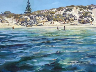 Greg Baker - 'Parakeet-Little Parakeet' (Oil on canvas, 46x92cm) SOLD