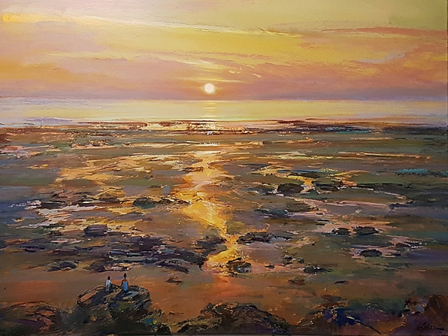 Greg Baker  - Pindan Tide, Sunset Cable Beach (oil on canvas 92 x 121cm)