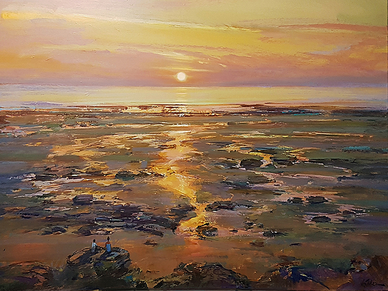 Greg Baker  - Pindan Tide, Sunset Cable Beach (oil on canvas 92 x 121cm)