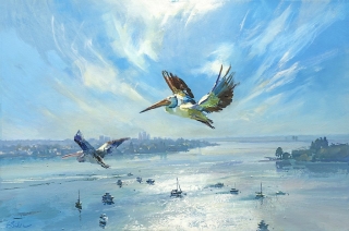 Above it All (Freshwater Bay) - oil on canvas - 61 x 91 cm