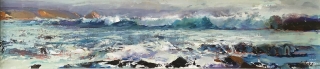 Rolling Thunder (Study) - oil/canvas on board - 25 x 112 cm