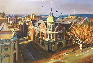 Greg Baker - Crows over Phillimore - oil on canvas - 60 x 88 cm - SOLD