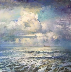 Greg Baker - Sunshower - pastel on board - 79 x 78 cm - SOLD