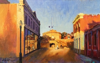 Greg Baker - First Blush - oil on board - 21 x 37 cm - SOLD