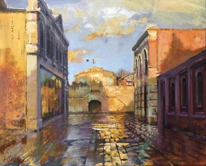 Greg Baker - Beyond The Yellow Brick Road - oil on canvas - 41 x 51 cm - SOLD