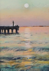 Greg Baker - Moon Gazing pastel 35 x 25cm SOLD