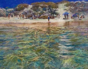 Greg Baker - Study for Sculptures by the Sea (pastel) 40 x 65cm - SOLD