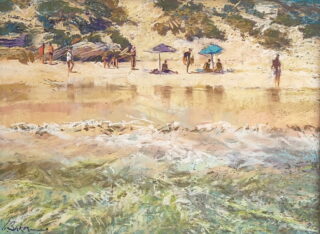 Greg Baker - Study 2 for Sculptures by the Sea (pastel) 38 x 53cm - SOLD