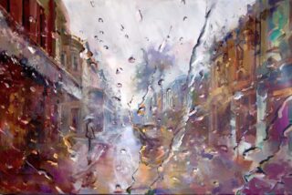 Greg Baker - Left Turn into Henry St (oil) 60 x 90cm - SOLD