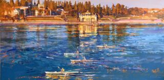 Greg Baker - Golden Light Cottesloe (oil) 69 x 139cm